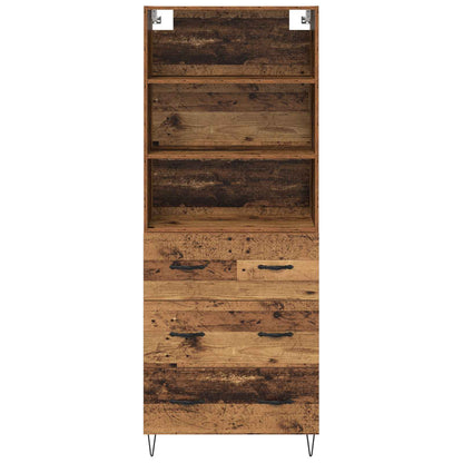 Hoge kast met lade Oud Hout 69,5 x 32,5 x 180 cm Bewerkt hout