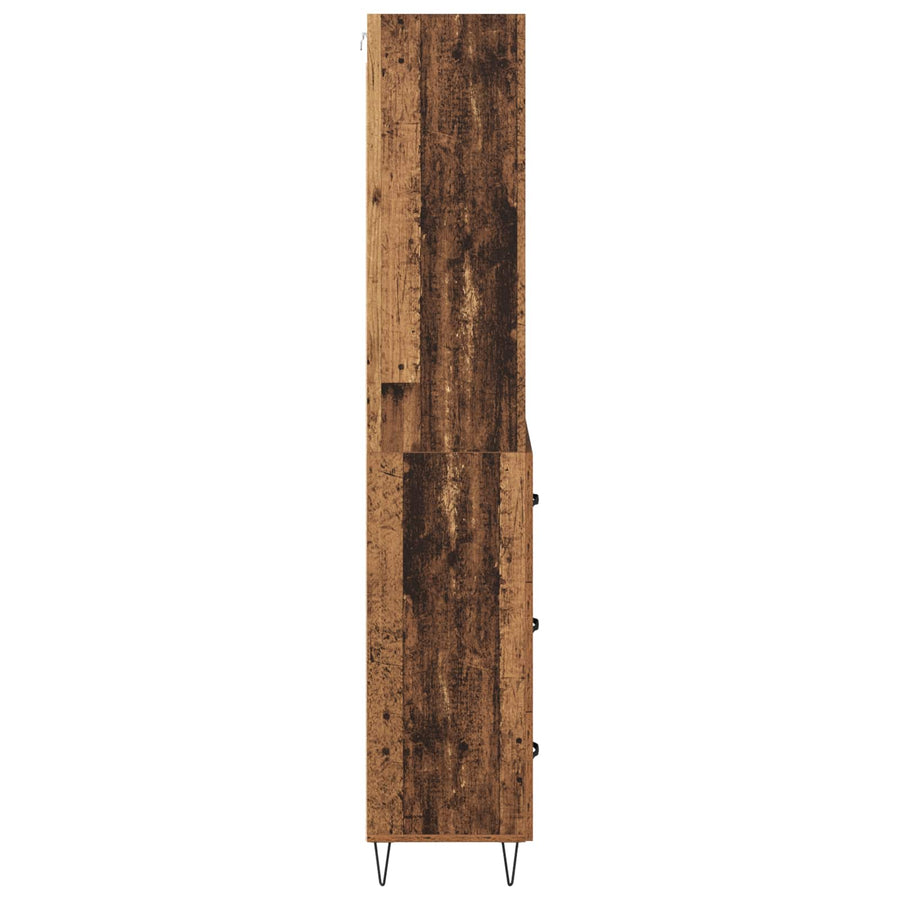 Hoge kast met lade Oud Hout 69,5 x 32,5 x 180 cm Bewerkt hout