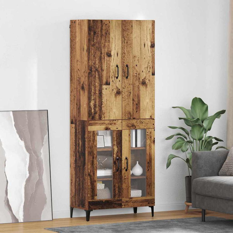 Highboard Oud Hout 69,5 x 34 x 180 cm Bewerkt hout