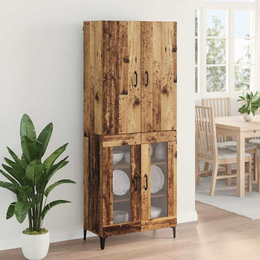 Highboard Oud Hout 69,5 x 34 x 180 cm Bewerkt hout