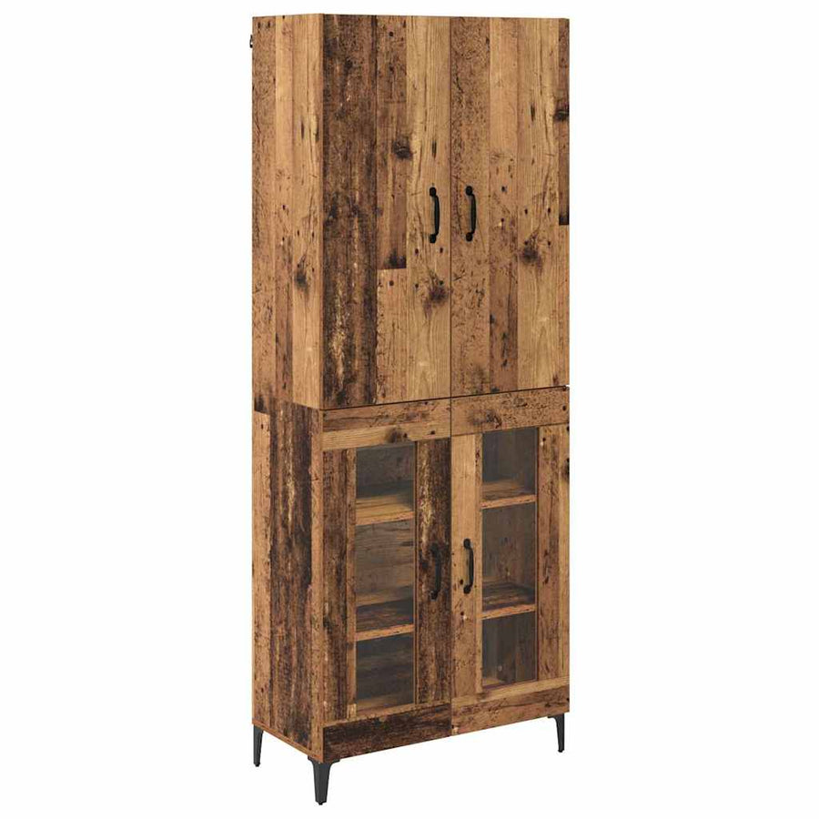 Highboard Oud Hout 69,5 x 34 x 180 cm Bewerkt hout