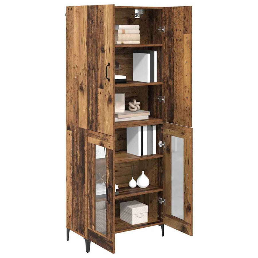 Highboard Oud Hout 69,5 x 34 x 180 cm Bewerkt hout