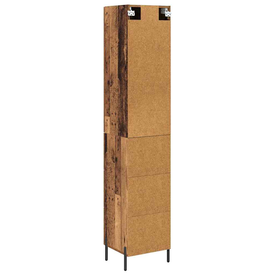 Highboard met lade Oud Hout 34,5 x 34 x 180 cm Bewerkt hout