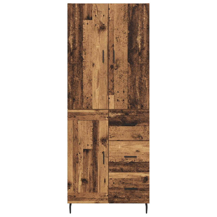 Hoge kast Oud Hout 69,5 x 34 x 180 cm Geengineerd Hout en Glas