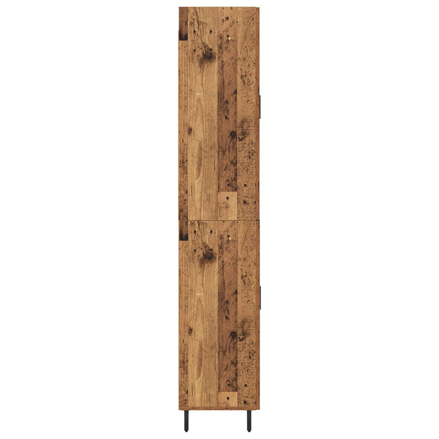Hoge kast Oud Hout 69,5 x 34 x 180 cm Geengineerd Hout en Glas