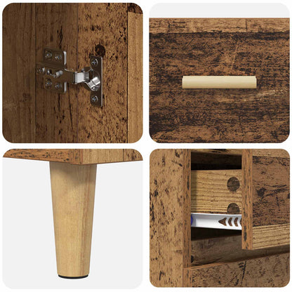 Hoge kast met lade Oud Hout 69,5 x 32,5 x 180 cm Bewerkt hout