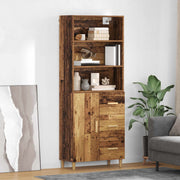 Hoge kast met lade 69,5x32,5x180 cm oud hout