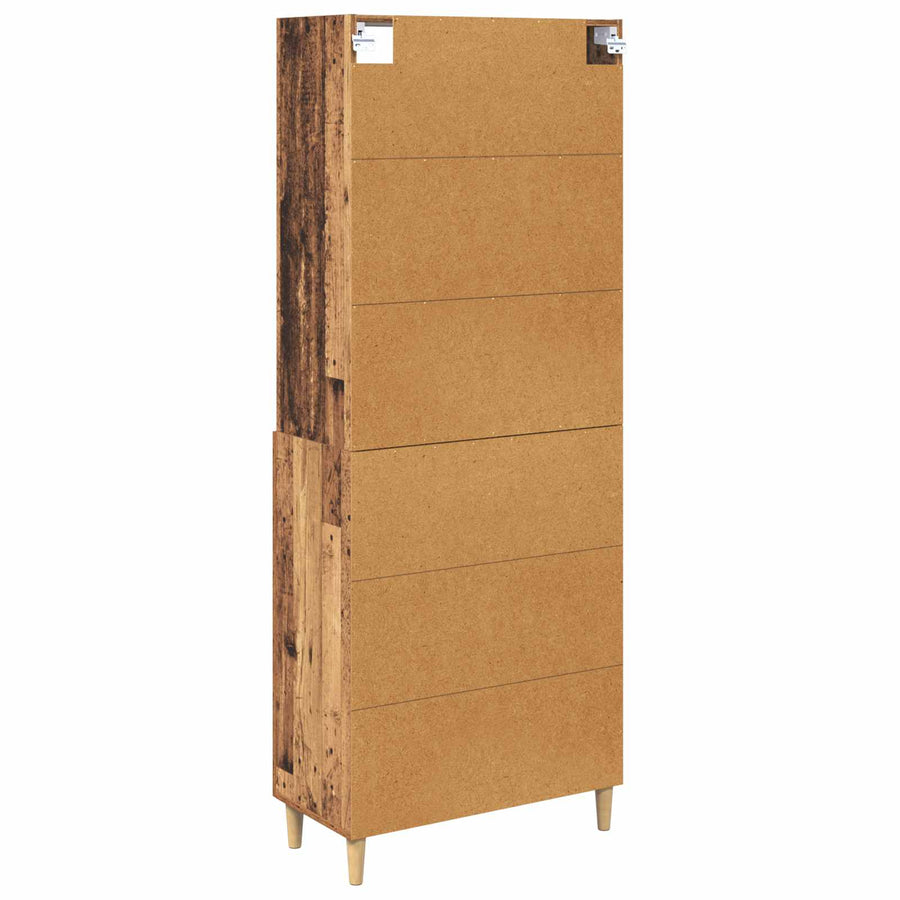 Hoge kast met lade Oud Hout 69,5 x 32,5 x 180 cm Bewerkt hout