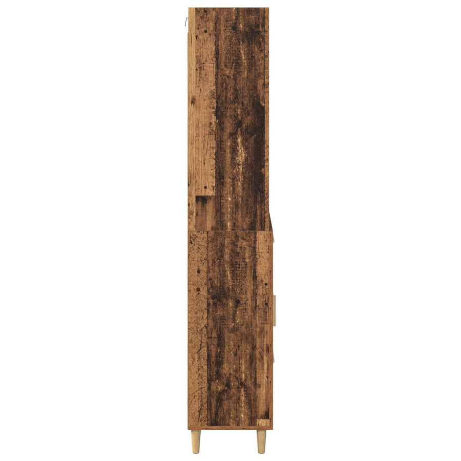 Hoge kast met lade Oud Hout 69,5 x 32,5 x 180 cm Bewerkt hout