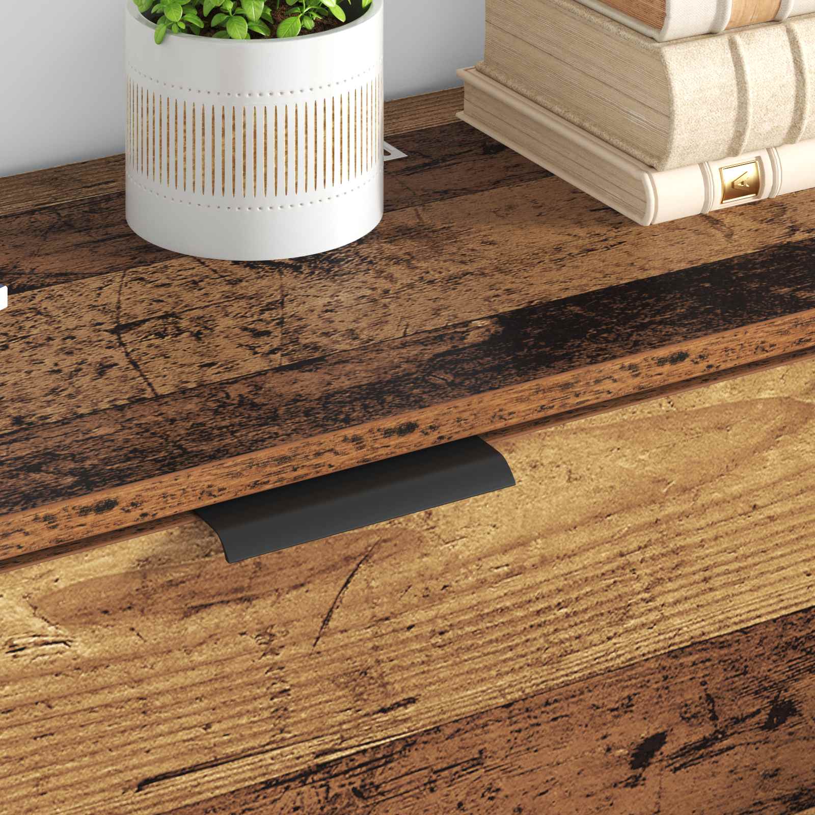 Dressoir met lade 3 pcs Oud Hout Bewerkt hout
