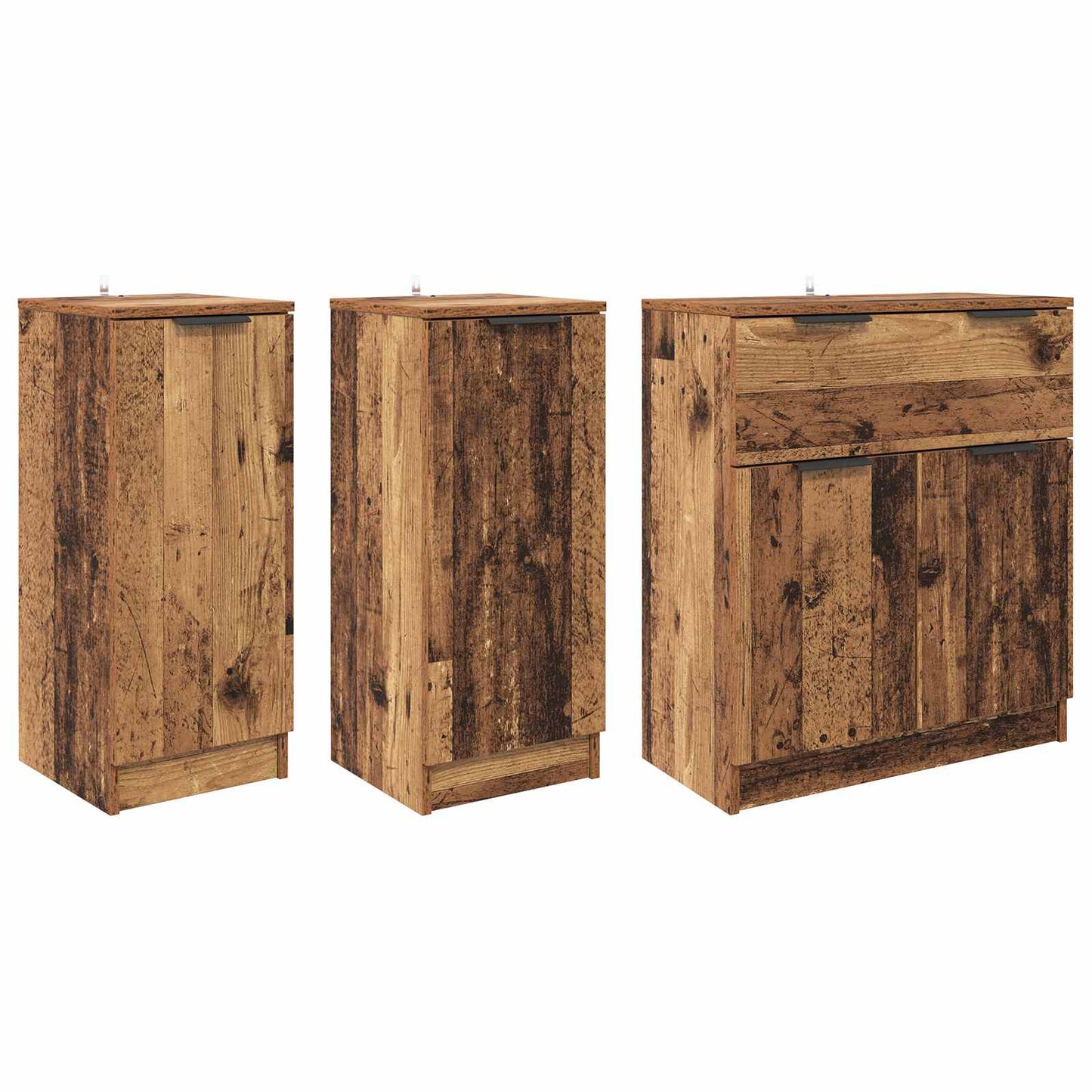 Dressoir met lade 3 pcs Oud Hout Bewerkt hout