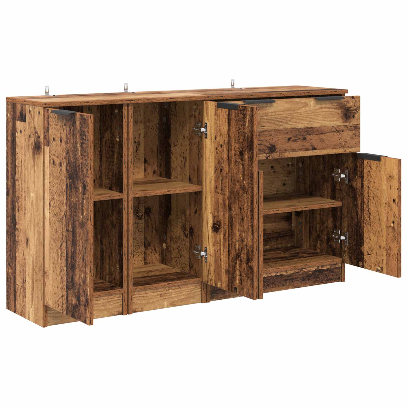 Dressoir met lade 3 pcs Oud Hout Bewerkt hout
