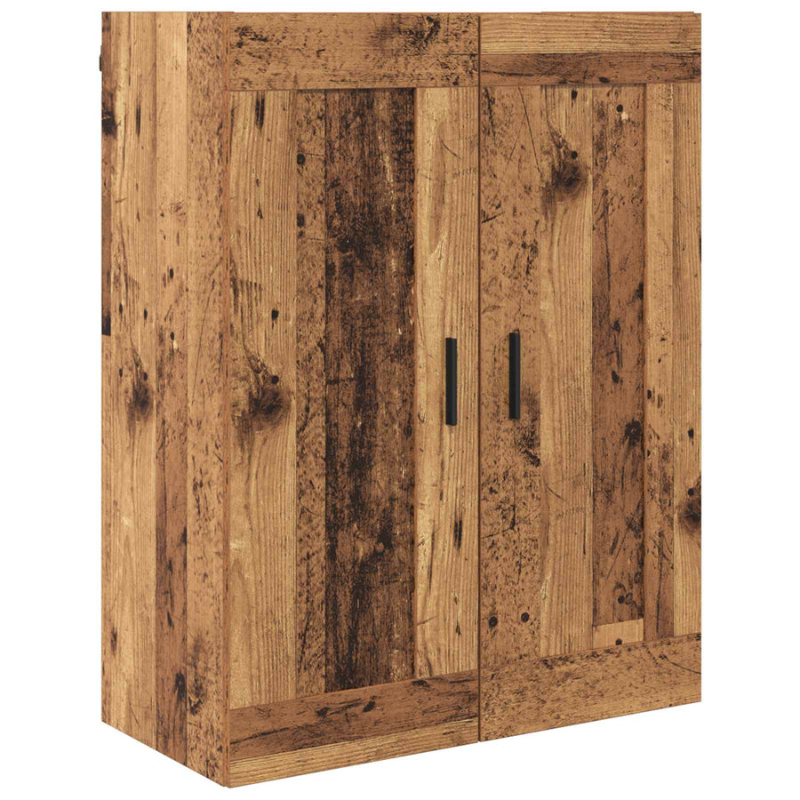 Hoge kast met lade 2 pcs Oud Hout Geengineerd Hout en Glas