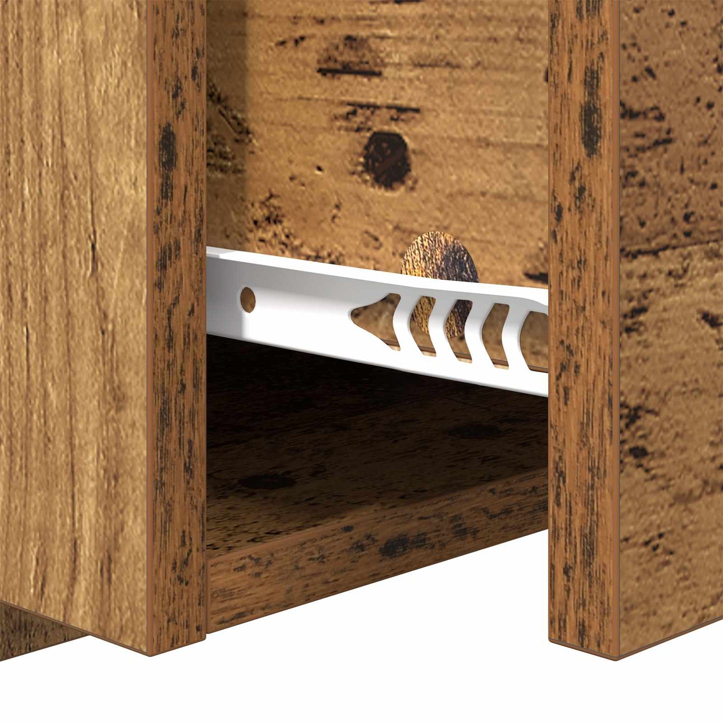 Hoofdbord Met Kast met lade 3 pcs Oud Hout Bewerkt hout