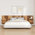 Headboard With Cabinet with drawer 3 pcs Old Wood Treated wood