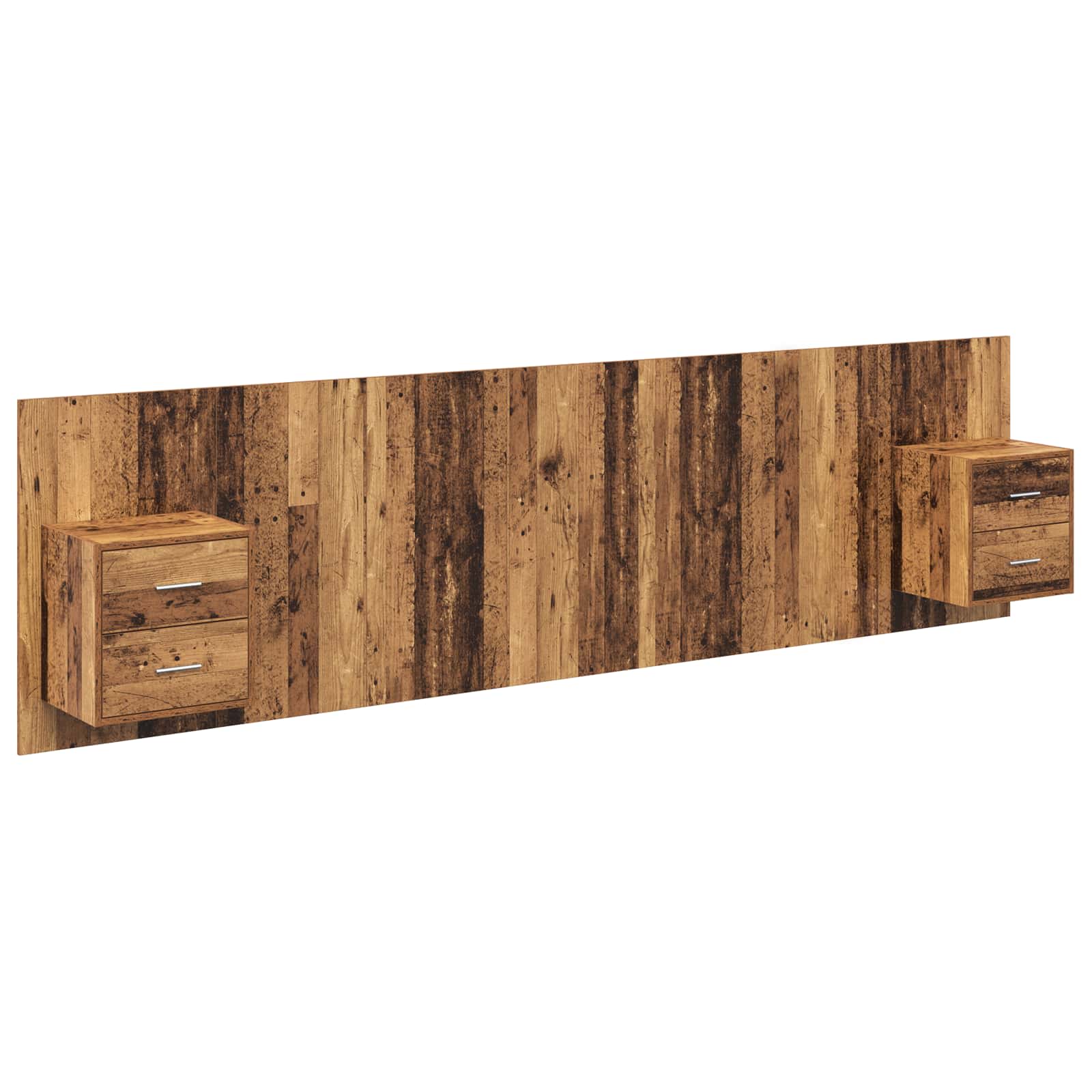 Hoofdbord Met Kast met lade 3 pcs Oud Hout Bewerkt hout