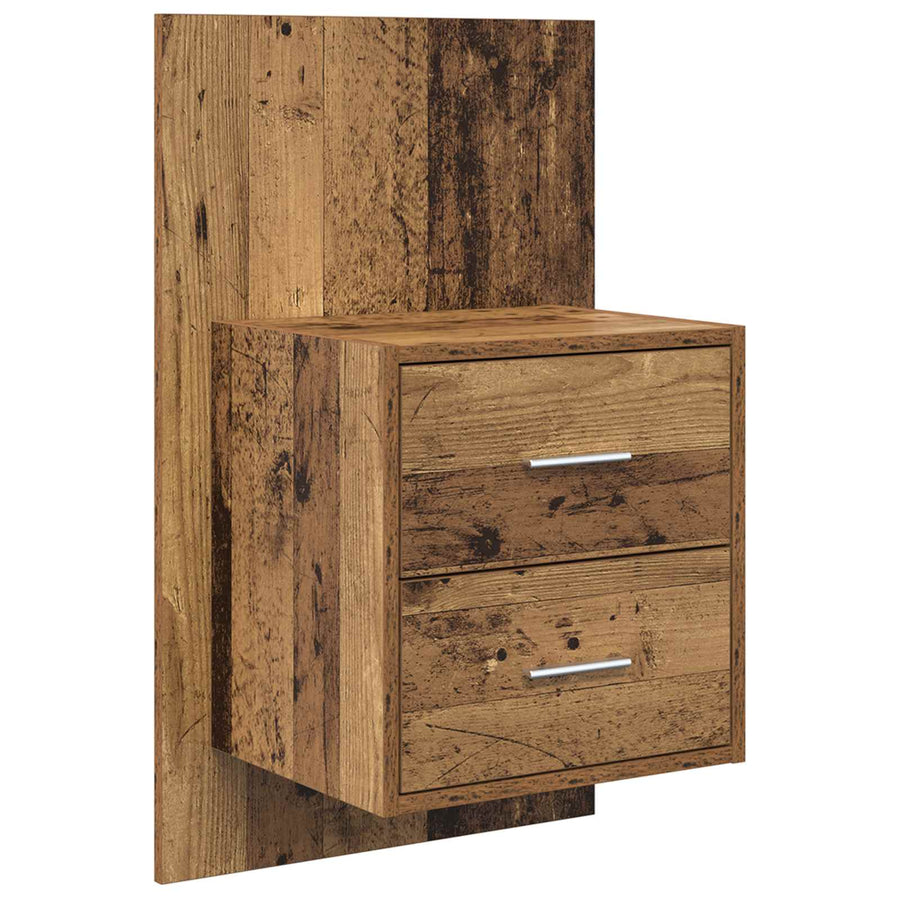 Hoofdbord Met Kast met lade 3 pcs Oud Hout Bewerkt hout