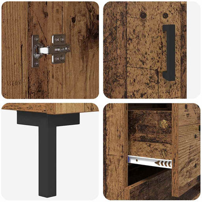 Highboard met lade Oud Hout 69,5 x 34 x 180 cm Bewerkt hout