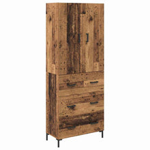 Highboard met lade Oud Hout 69,5 x 34 x 180 cm Bewerkt hout