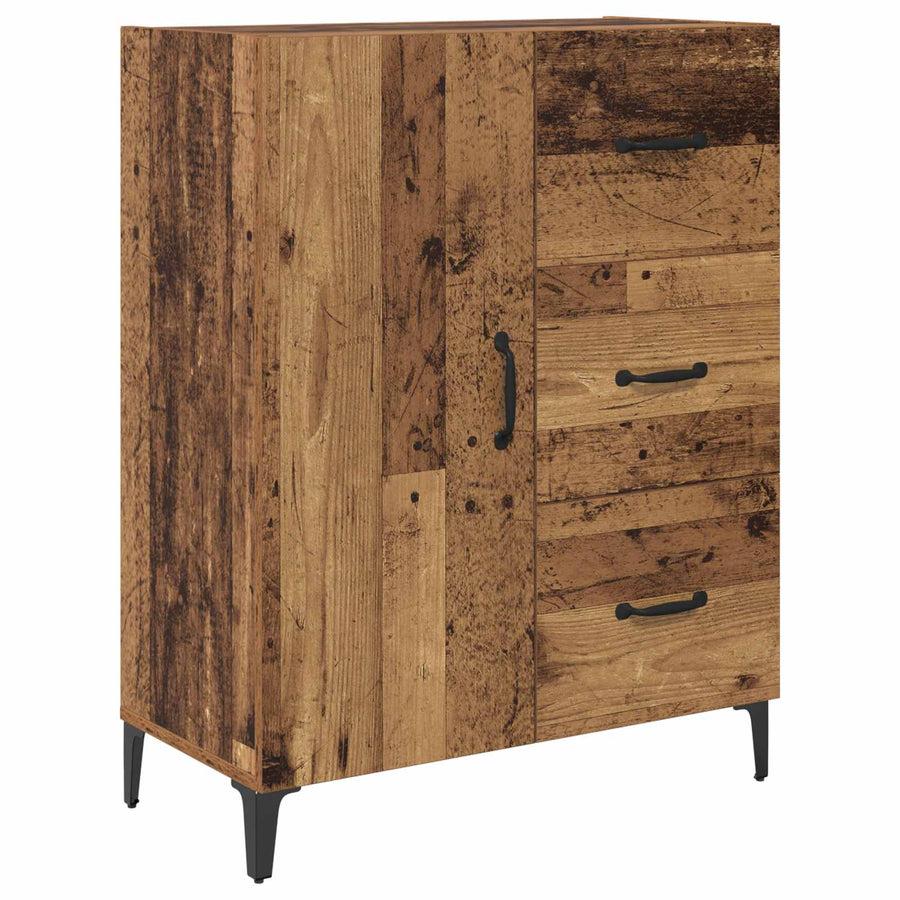 Hoge kast met lade Oud Hout 69,5 x 34 x 180 cm Bewerkt hout
