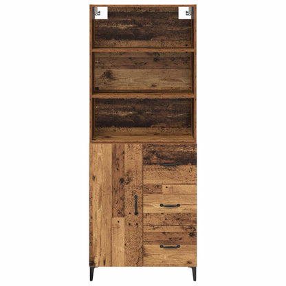 Hoge kast met lade Oud Hout 69,5 x 34 x 180 cm Bewerkt hout