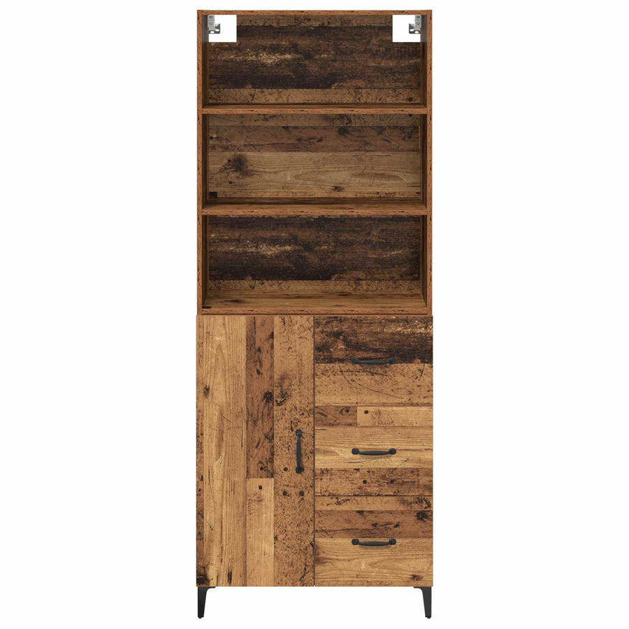Hoge kast met lade Oud Hout 69,5 x 34 x 180 cm Bewerkt hout