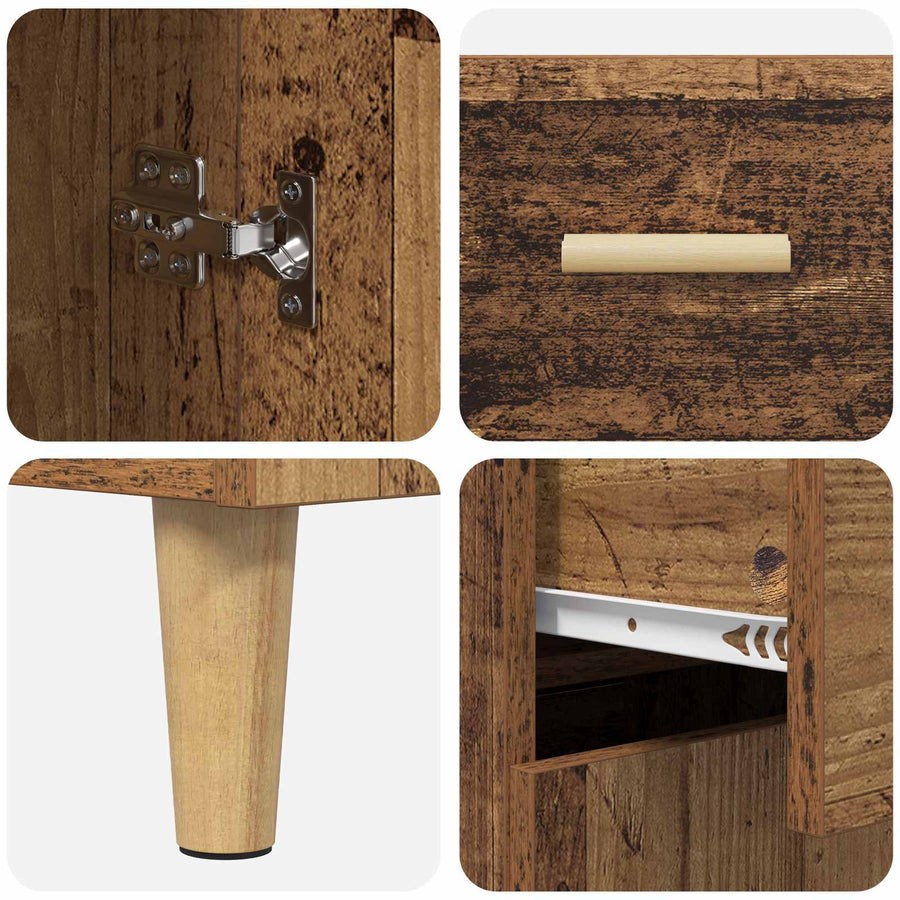 Hoge kast met lade Oud Hout 69,5 x 32,5 x 180 cm Bewerkt hout
