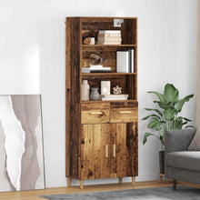Hoge kast met lade Oud Hout 69,5 x 32,5 x 180 cm Bewerkt hout