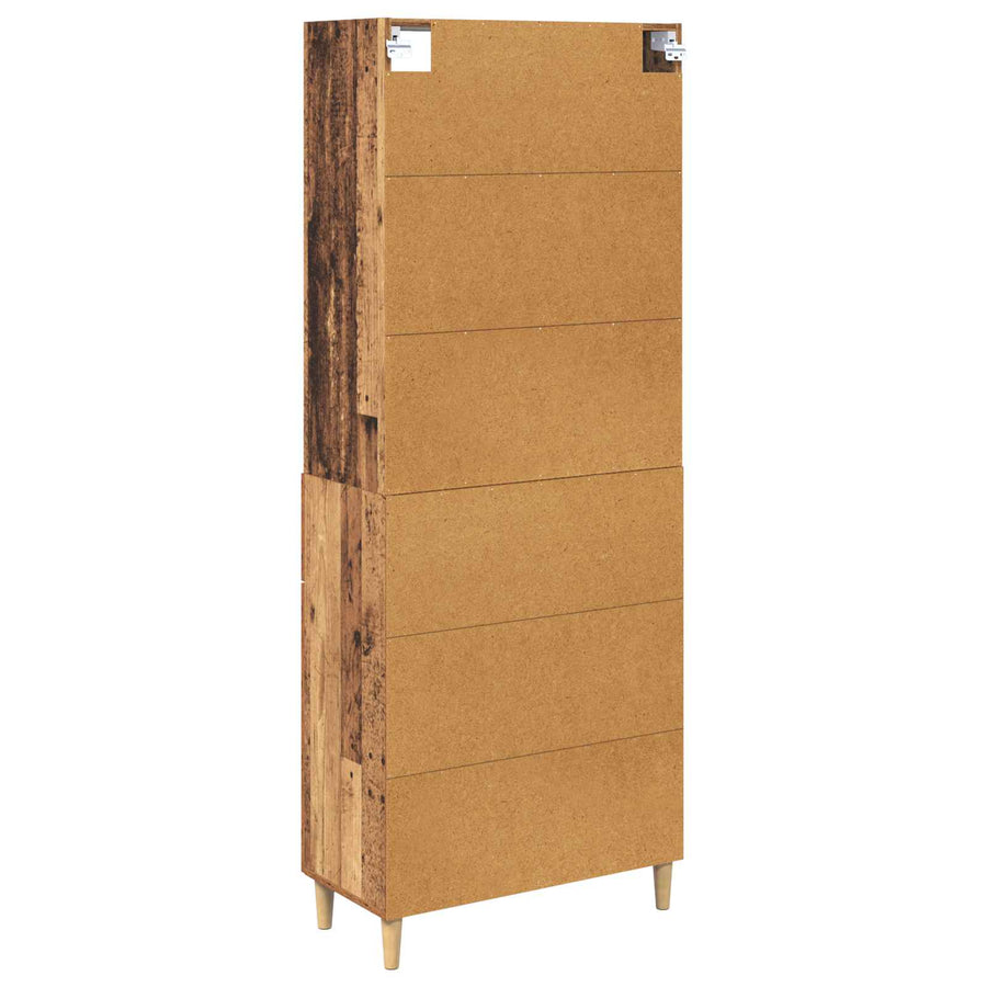 Hoge kast met lade Oud Hout 69,5 x 32,5 x 180 cm Bewerkt hout