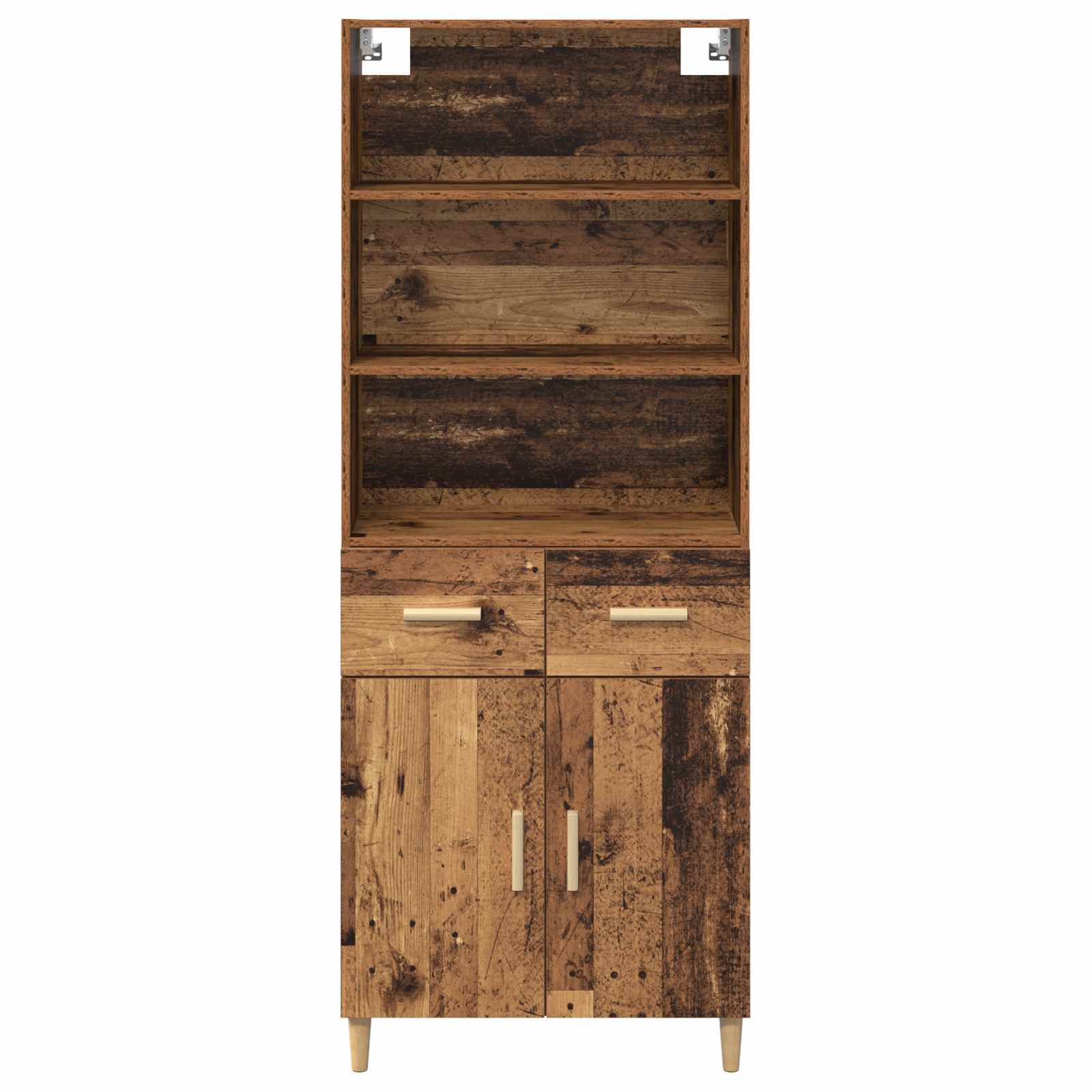Hoge kast met lade Oud Hout 69,5 x 32,5 x 180 cm Bewerkt hout