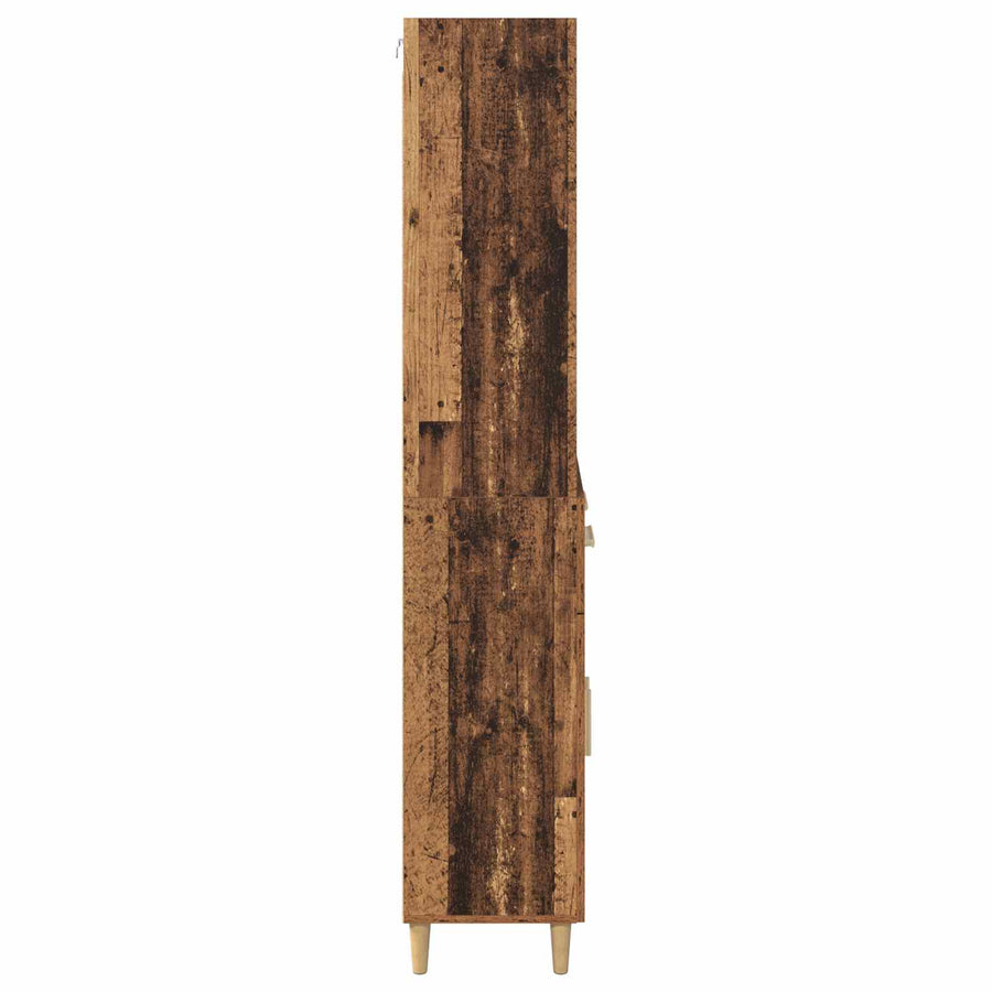 Hoge kast met lade Oud Hout 69,5 x 32,5 x 180 cm Bewerkt hout