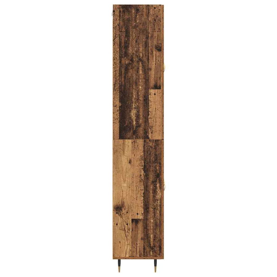 Hoge kast 2 pcs Oudhout 69,5 x 34 x 180 cm Bewerkt hout