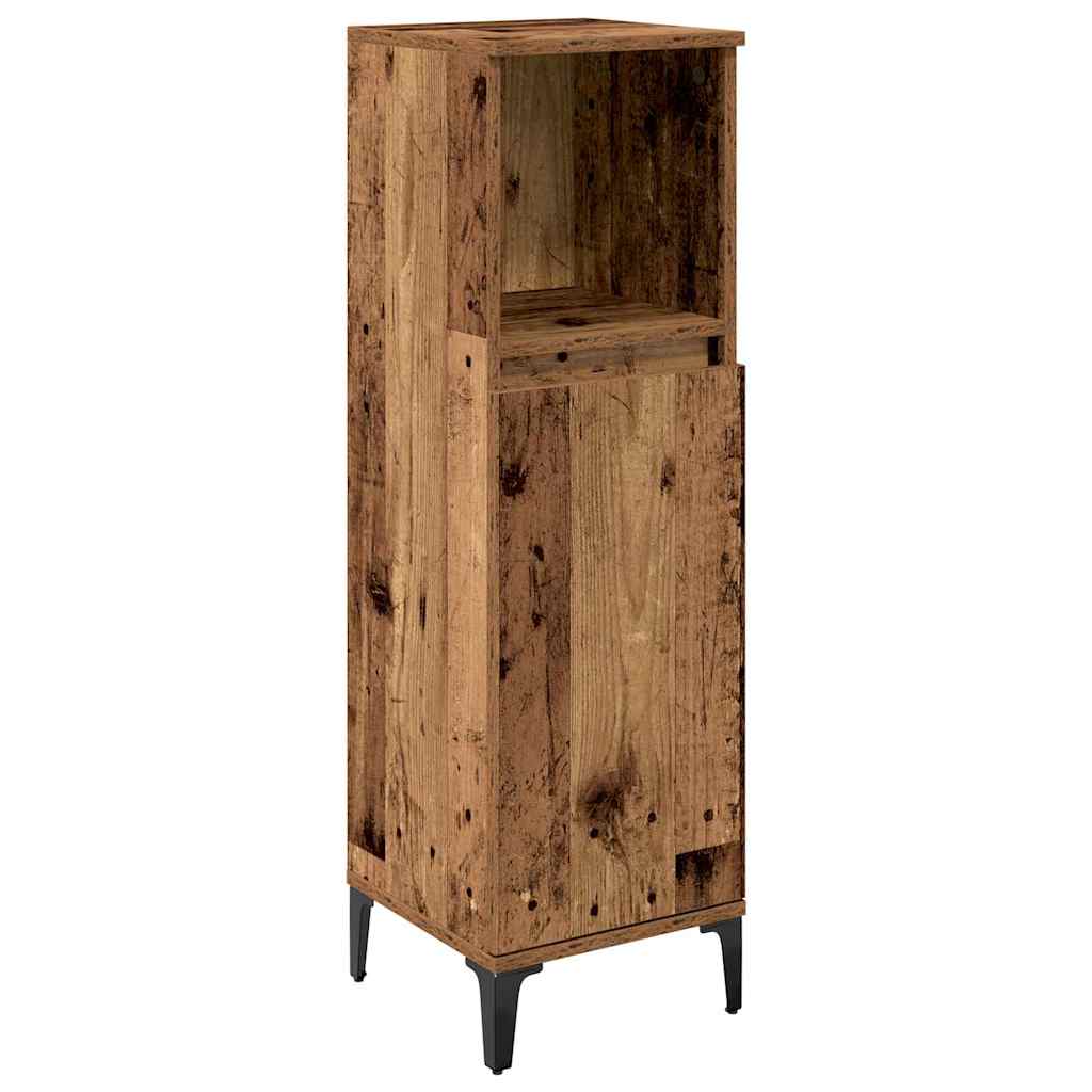 Badkamermeubelset met plank 3 pcs Oud hout Bewerkt hout