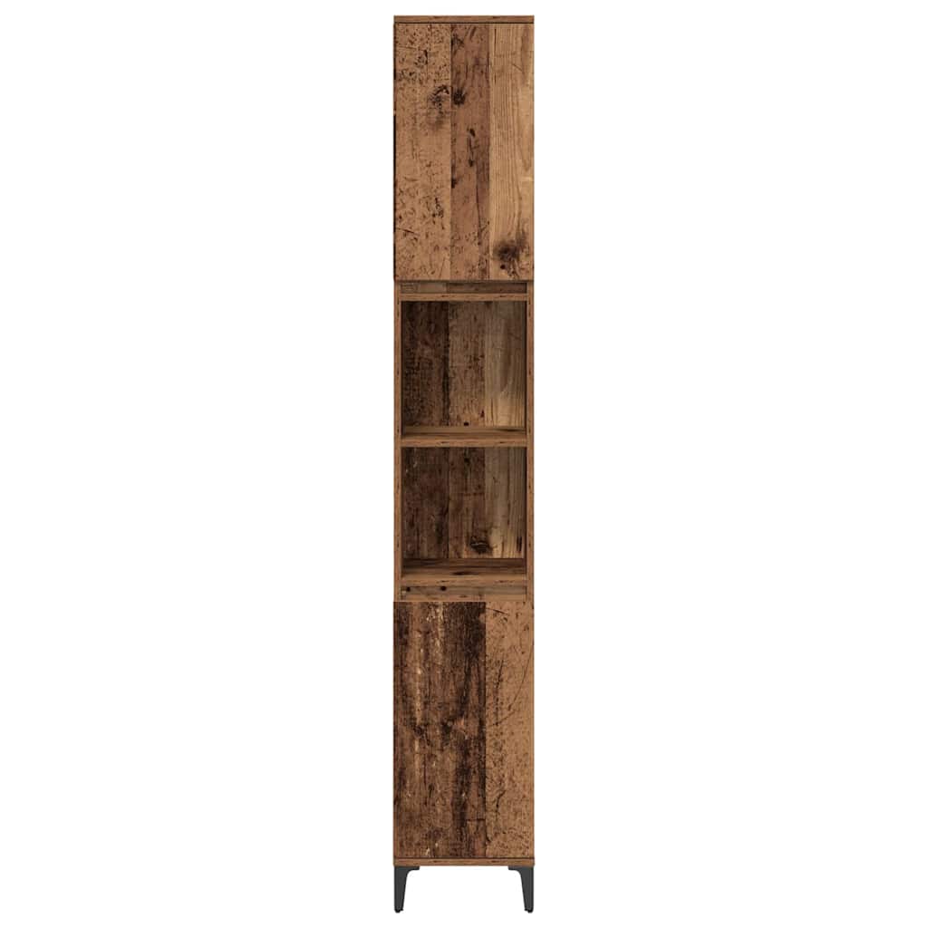 Badkamermeubelset met plank 3 pcs Oud hout Bewerkt hout