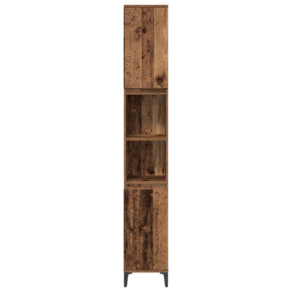 Badkamermeubelset met plank 3 pcs Oud hout Bewerkt hout