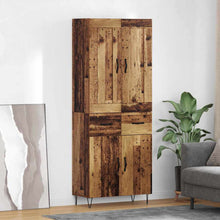 Highboard met lade Oud Hout 69,5 x 34 x 180 cm Bewerkt hout