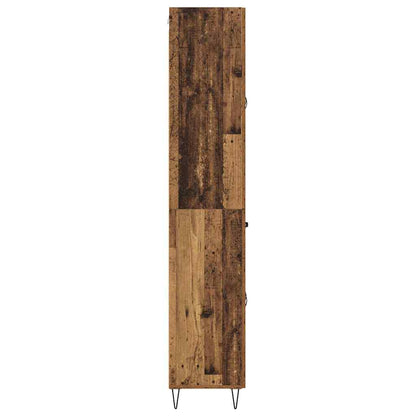 Highboard met lade Oud Hout 69,5 x 34 x 180 cm Bewerkt hout