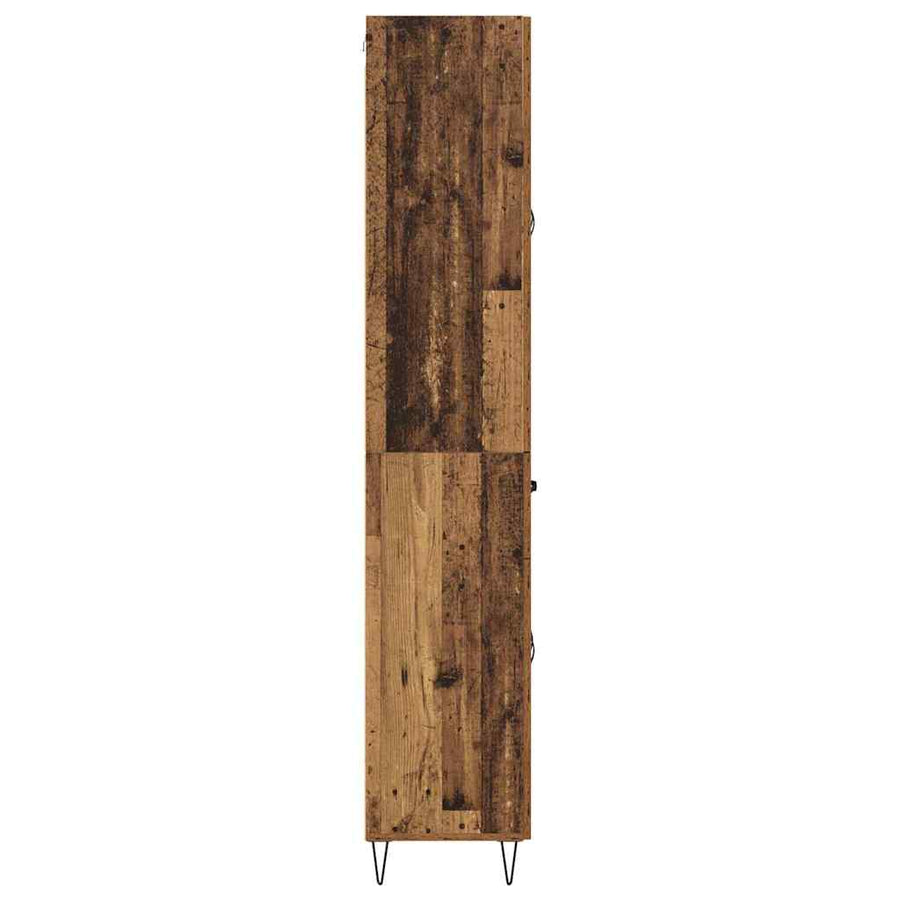 Highboard met lade Oud Hout 69,5 x 34 x 180 cm Bewerkt hout