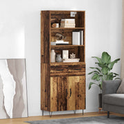 Hoge kast met lade 69,5x32,5x180 cm oud hout