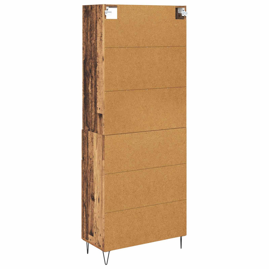 Hoge kast met lade Oud Hout 69,5 x 32,5 x 180 cm Bewerkt hout