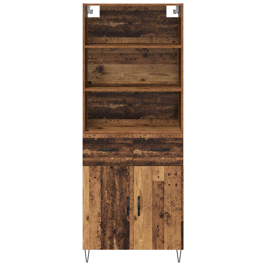 Hoge kast met lade Oud Hout 69,5 x 32,5 x 180 cm Bewerkt hout