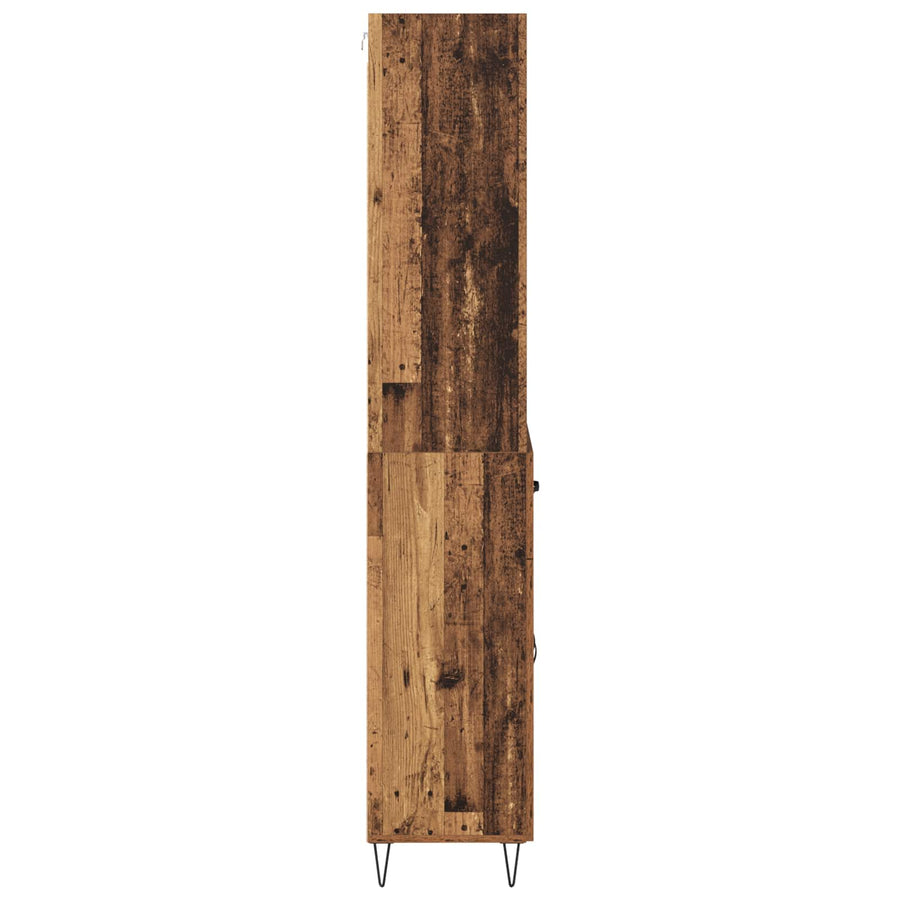 Hoge kast met lade Oud Hout 69,5 x 32,5 x 180 cm Bewerkt hout