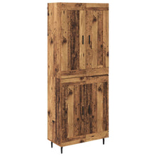 Hoge kast 2 pcs Oud Hout Geengineerd Hout en Glas