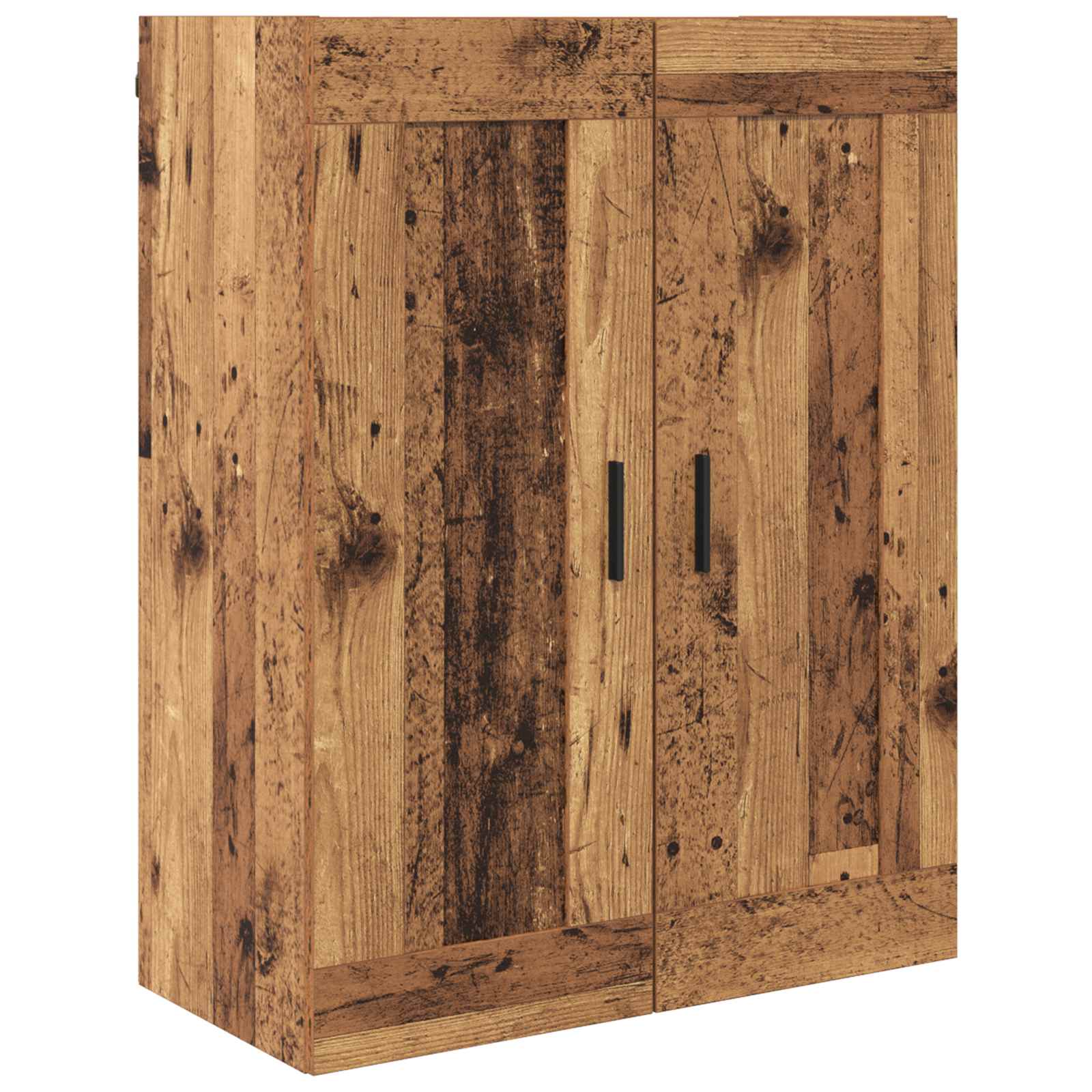 Hoge kast 2 pcs Oud Hout Geengineerd Hout en Glas