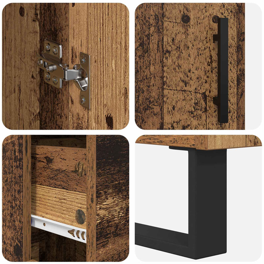 Hoge kast Oudhout 69,5 x 34 x 180 cm Bewerkt hout