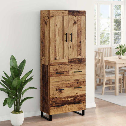 Hoge kast Oudhout 69,5 x 34 x 180 cm Bewerkt hout