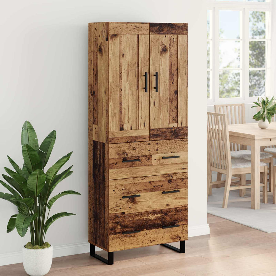 Hoge kast Oudhout 69,5 x 34 x 180 cm Bewerkt hout