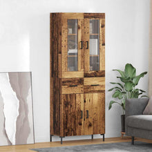 Hoge kast 2 pcs Oudhout 69,5 x 34 x 180 cm Bewerkt hout