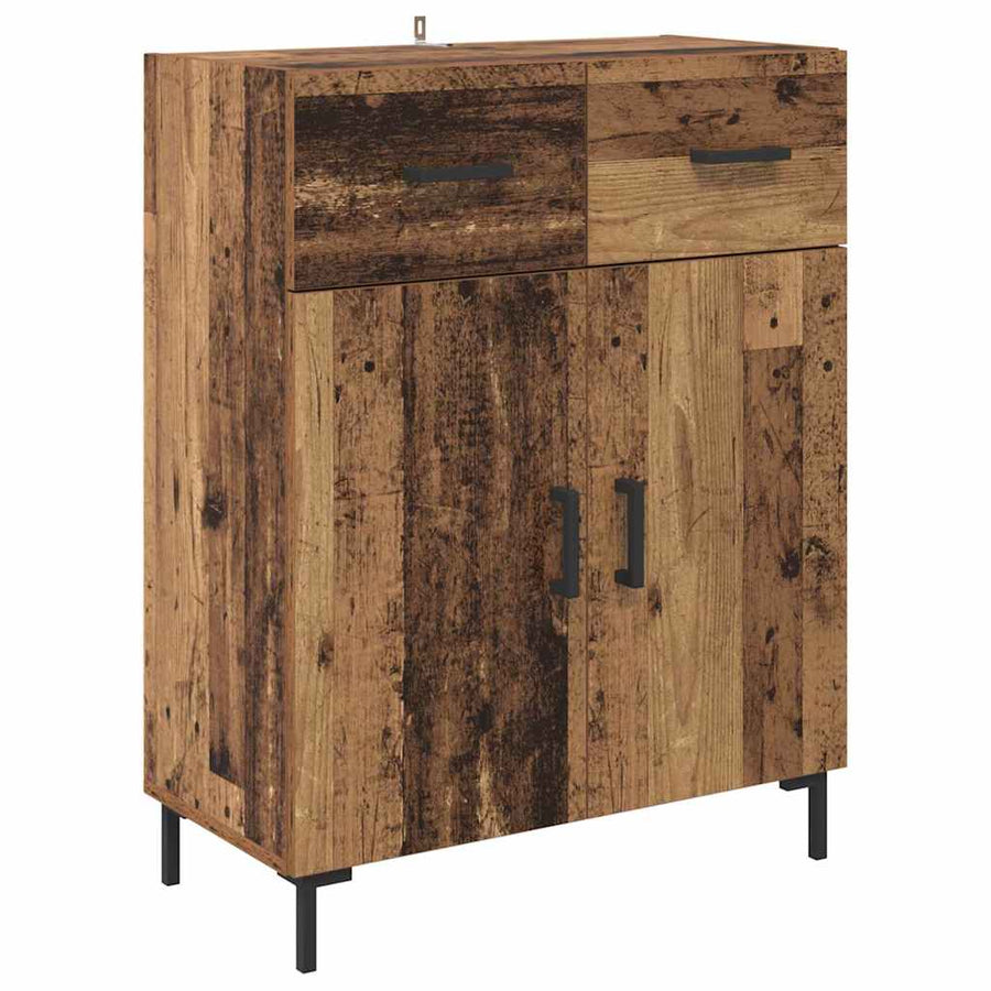 Hoge kast 2 pcs Oudhout 69,5 x 34 x 180 cm Bewerkt hout