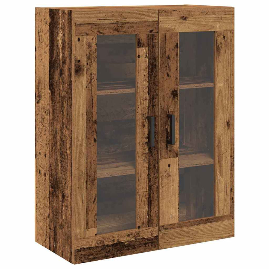 Hoge kast 2 pcs Oudhout 69,5 x 34 x 180 cm Bewerkt hout